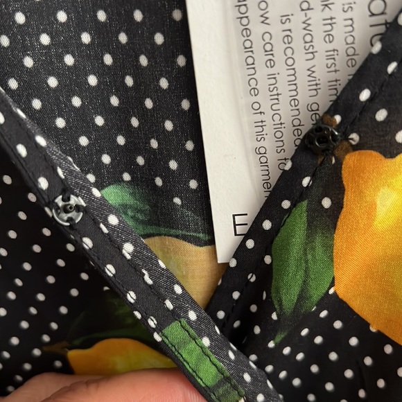 ESTELLE Print Limonata Tie Waist Cotton Blend Dress, 3X - Picture 12 of 12